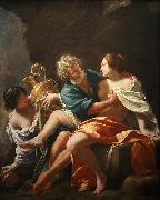 Simon Vouet Loth and his daughters, Simon Vouet oil painting artist
